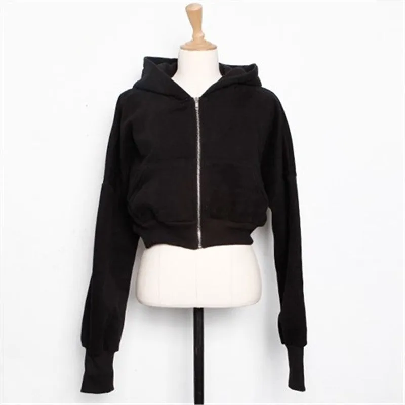 2025 Luxury Cotton Zipper Hoodie | Trendy American Sports Short Sweatshirt for Women  Stylish & Comfortable Hooded Jacket