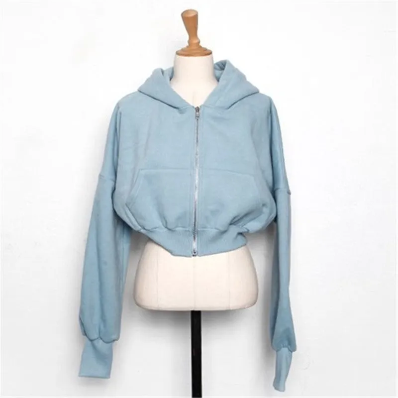 2025 Luxury Cotton Zipper Hoodie | Trendy American Sports Short Sweatshirt for Women  Stylish & Comfortable Hooded Jacket
