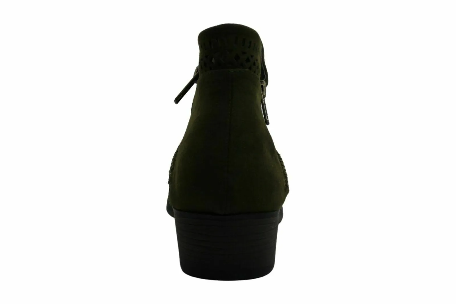 American Rag Womens Aabby1 Almond Toe Ankle Fashion Boots Olive Perf AABBY1  - Size 7.5M