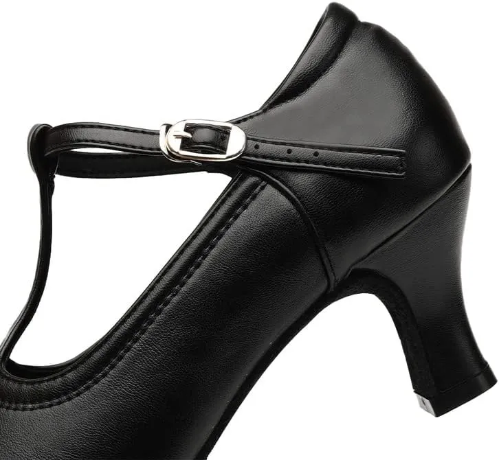 AOQUNFS Ballroom Dance Shoes Women Closed Toe Walts Salsa Latin Dance Shoes,FT-MD