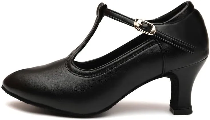 AOQUNFS Ballroom Dance Shoes Women Closed Toe Walts Salsa Latin Dance Shoes,FT-MD