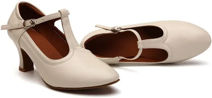 AOQUNFS Ballroom Dance Shoes Women Closed Toe Walts Salsa Latin Dance Shoes,FT-MD