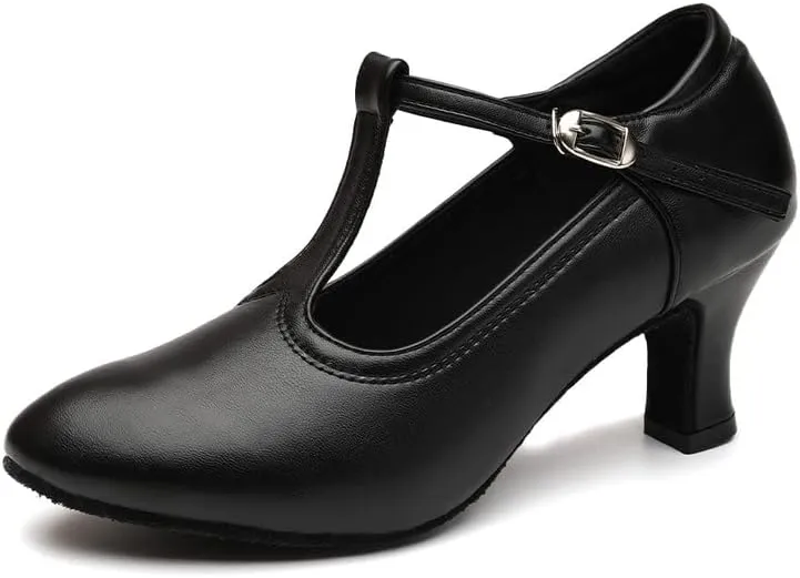 AOQUNFS Ballroom Dance Shoes Women Closed Toe Walts Salsa Latin Dance Shoes,FT-MD