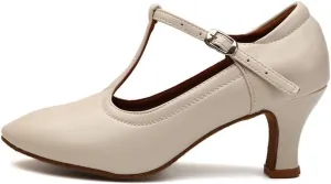 AOQUNFS Ballroom Dance Shoes Women Closed Toe Walts Salsa Latin Dance Shoes,FT-MD
