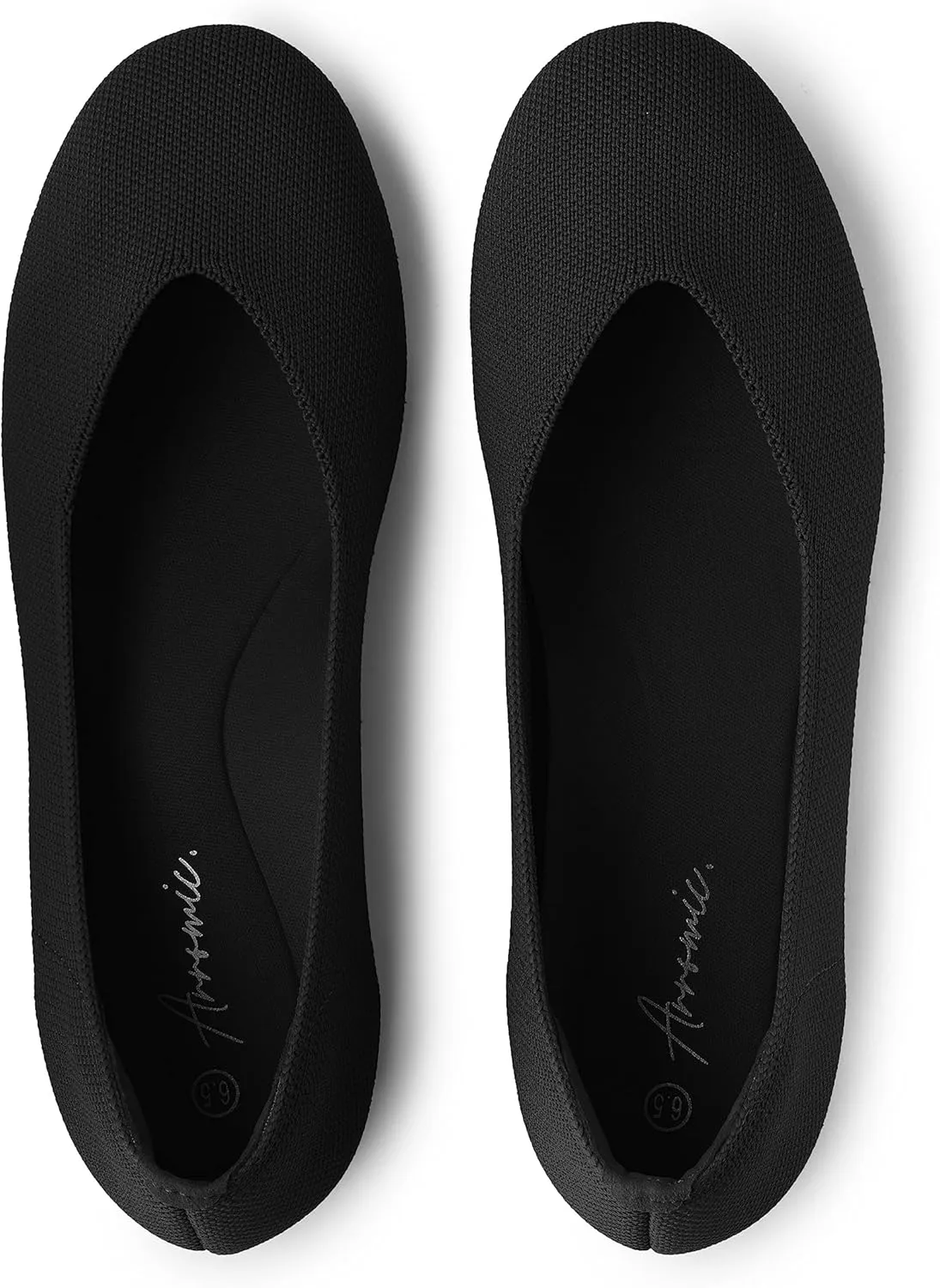 Arromic Flats Shoes for Women, Washable Round Toe Knit Ballet Flats Shoes with Comfortable Heel Cushions, Soft Slip on Dressy Shoes for Business Casual, Office, Work, Wedding