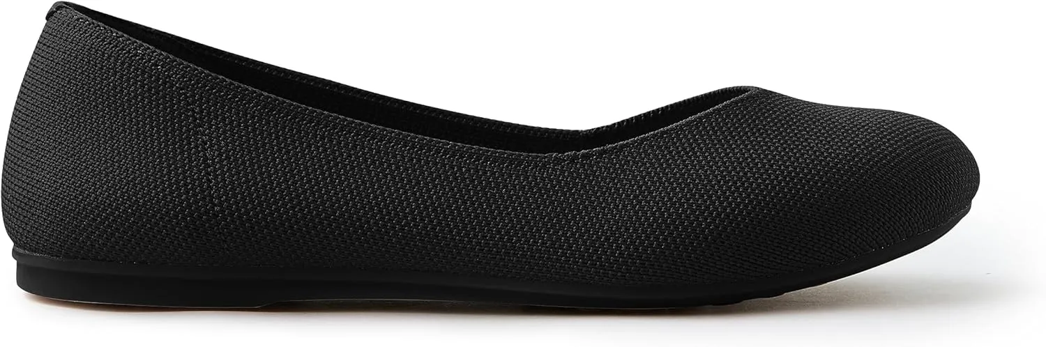 Arromic Flats Shoes for Women, Washable Round Toe Knit Ballet Flats Shoes with Comfortable Heel Cushions, Soft Slip on Dressy Shoes for Business Casual, Office, Work, Wedding