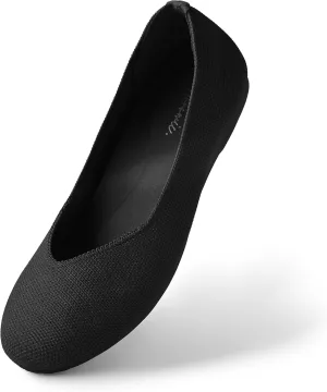 Arromic Flats Shoes for Women, Washable Round Toe Knit Ballet Flats Shoes with Comfortable Heel Cushions, Soft Slip on Dressy Shoes for Business Casual, Office, Work, Wedding