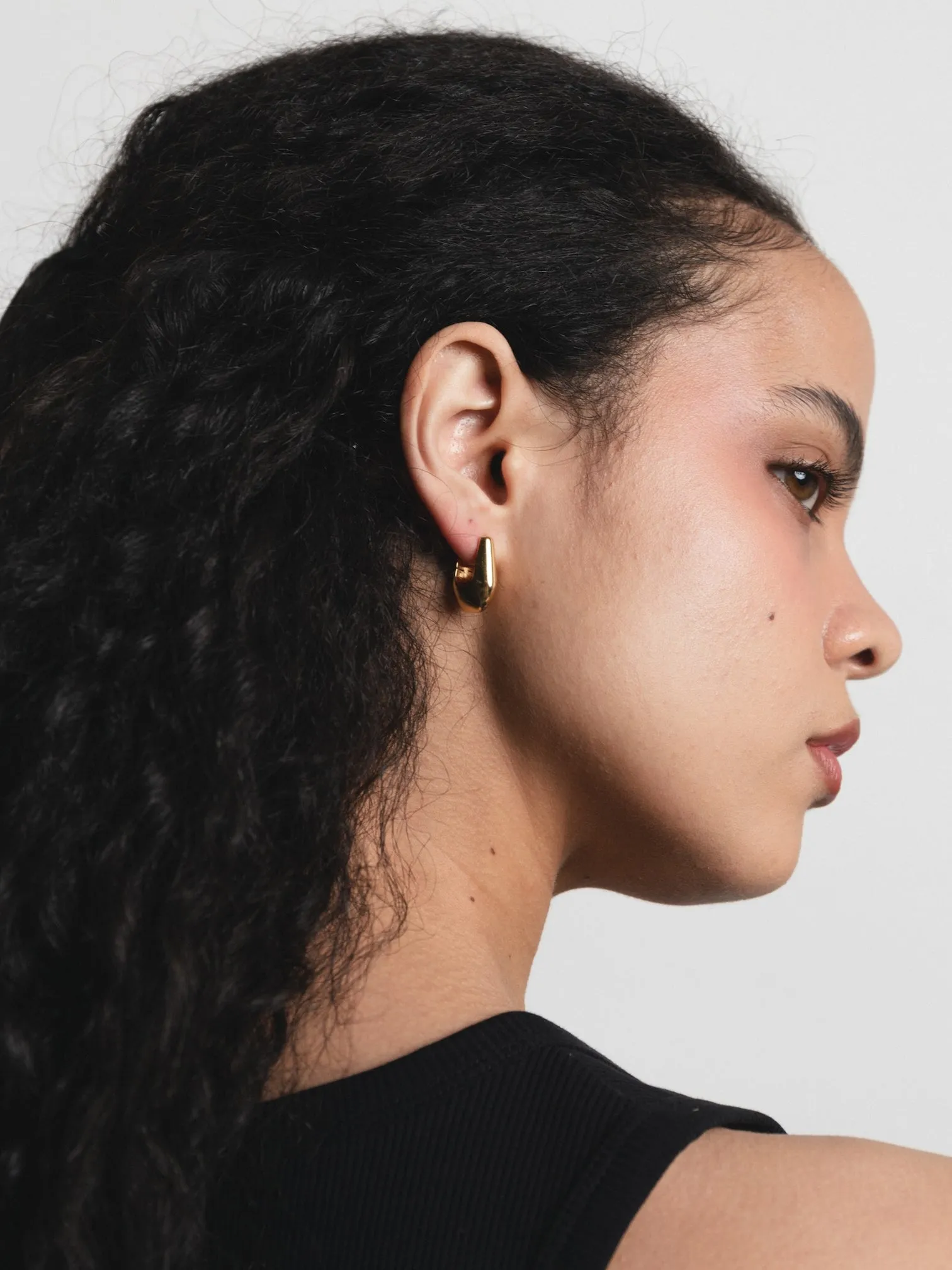 Baguette Hoops  Gold