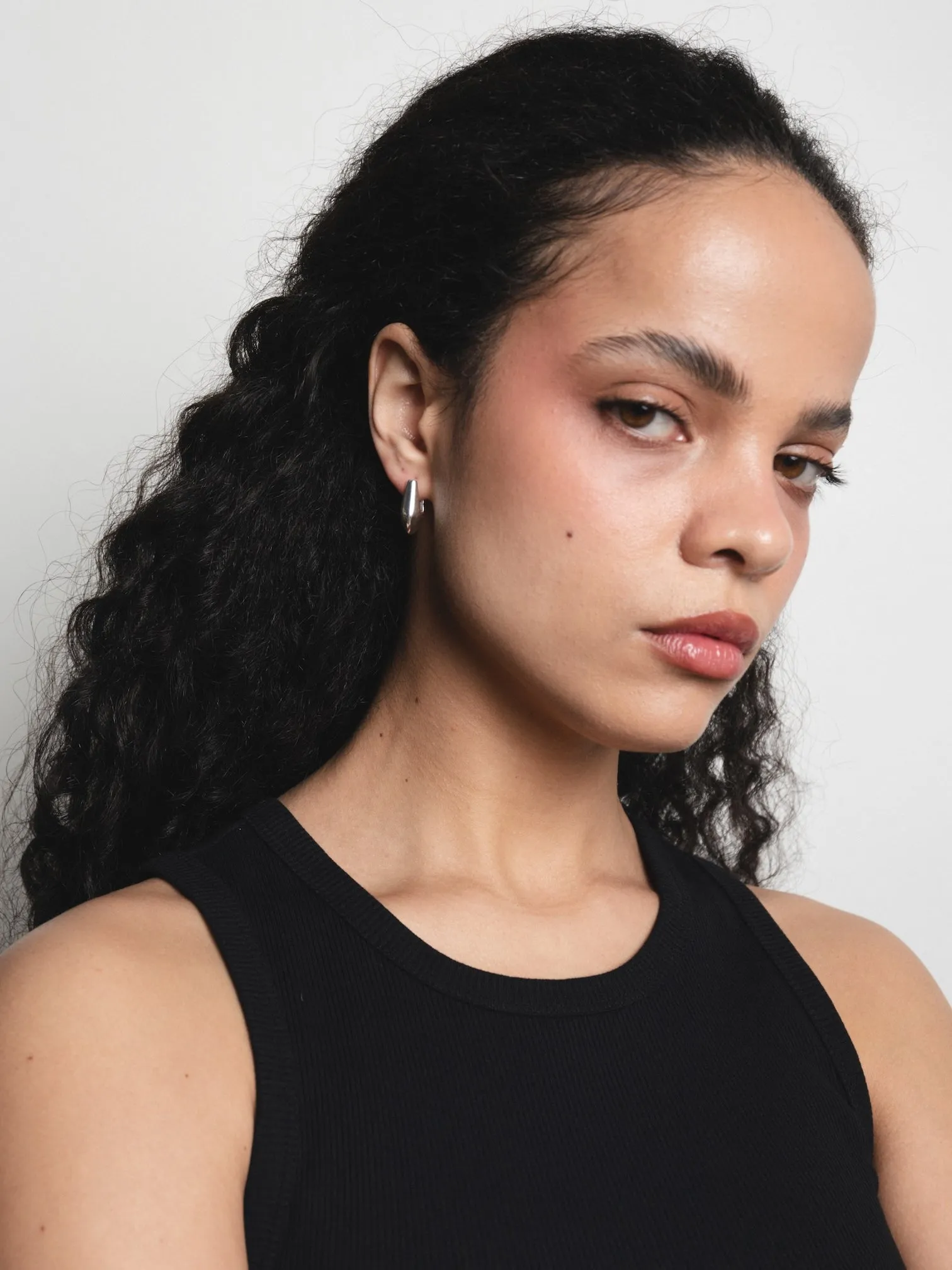 Baguette Hoops  Silver