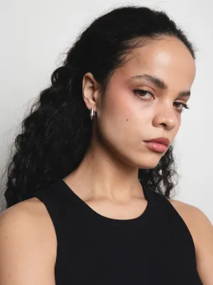 Baguette Hoops  Silver