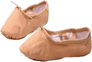 Ballet Shoes Girls Flat Canvas Head Black White Soft Ballet Slippers Ballet Belly Gym Yoga Dance Shoes Kids Woman Man for Girls Toddler Ballet Slippers(Beige,40)