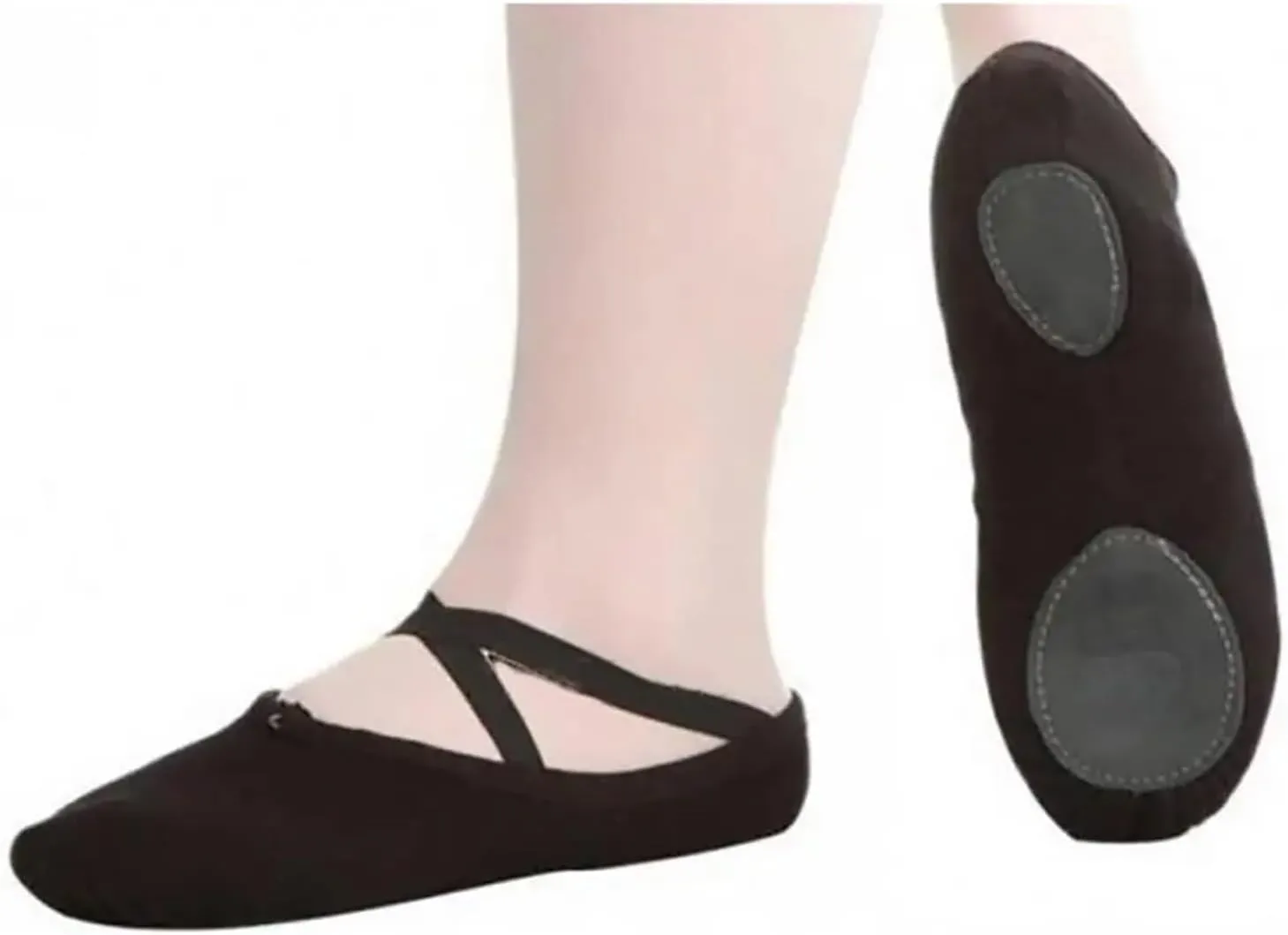 Ballet Shoes Girls Flat Canvas Head Black White Soft Ballet Slippers Ballet Belly Gym Yoga Dance Shoes Kids Woman Man for Girls Toddler Ballet Slippers(Beige,40)