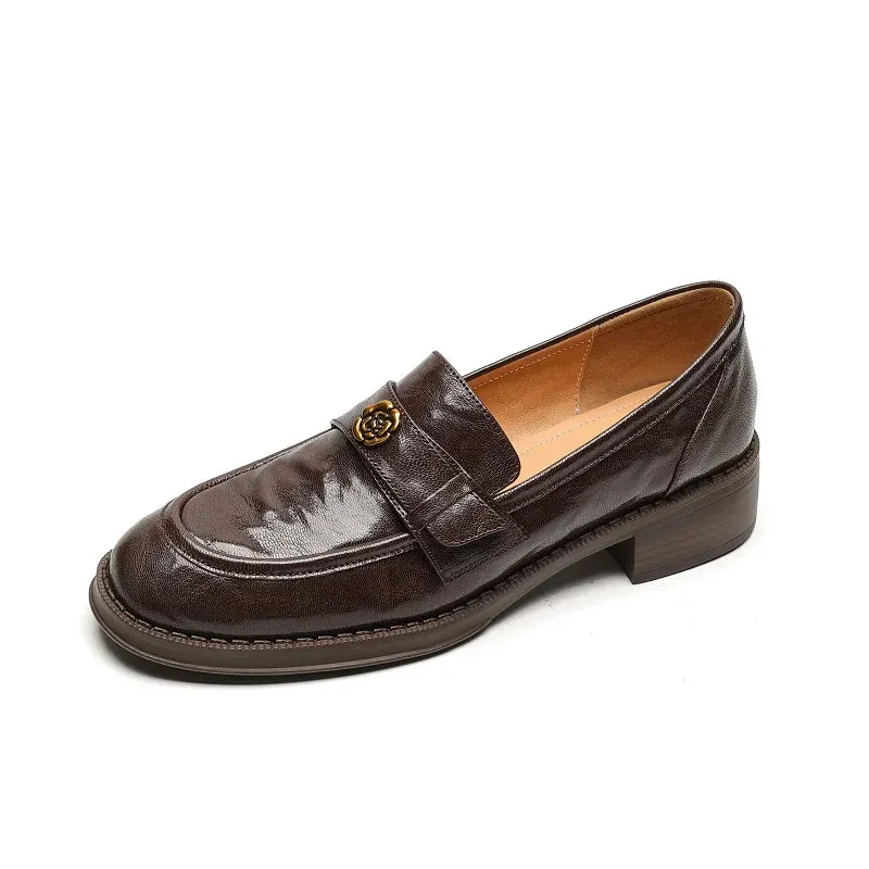 binfenxie Woman Loafers Round Toe Flats Sheepskin Slip On Women Flats Simple Style Daily Shoes Lady Footwear Spring Autumn Women Flats