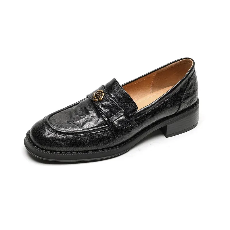 binfenxie Woman Loafers Round Toe Flats Sheepskin Slip On Women Flats Simple Style Daily Shoes Lady Footwear Spring Autumn Women Flats