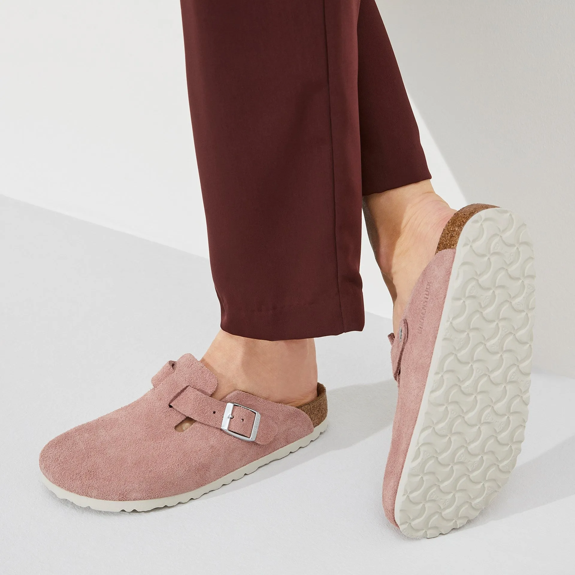 Birkenstock Womens Boston Clog Pink Clay
