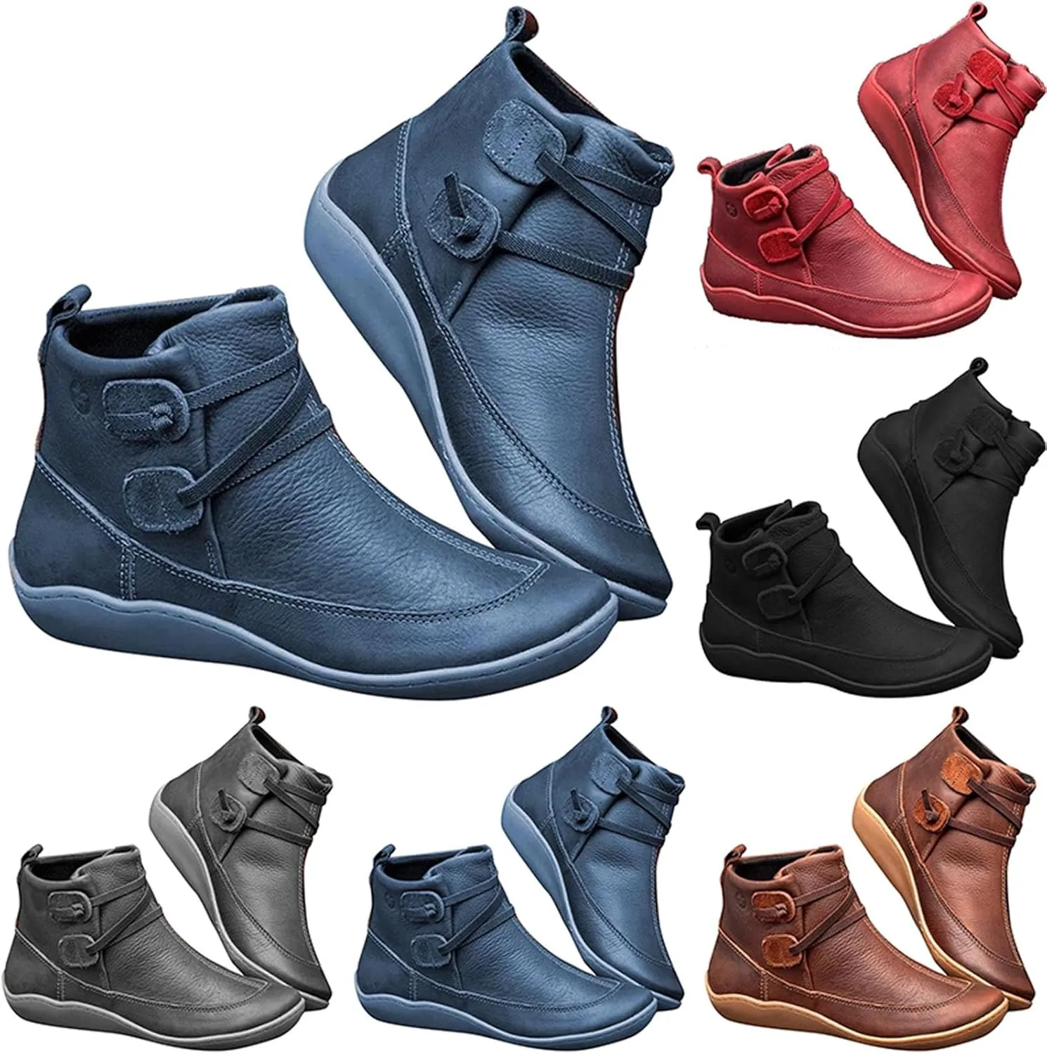 Black Cowboy Boots for Women Ankle Womens Lace Up Booties Ankle Boots for Women Dressy Wedge Bootie for Women Wide Width Slip On Soft Sole Pump Closed Toe Stacked Heel