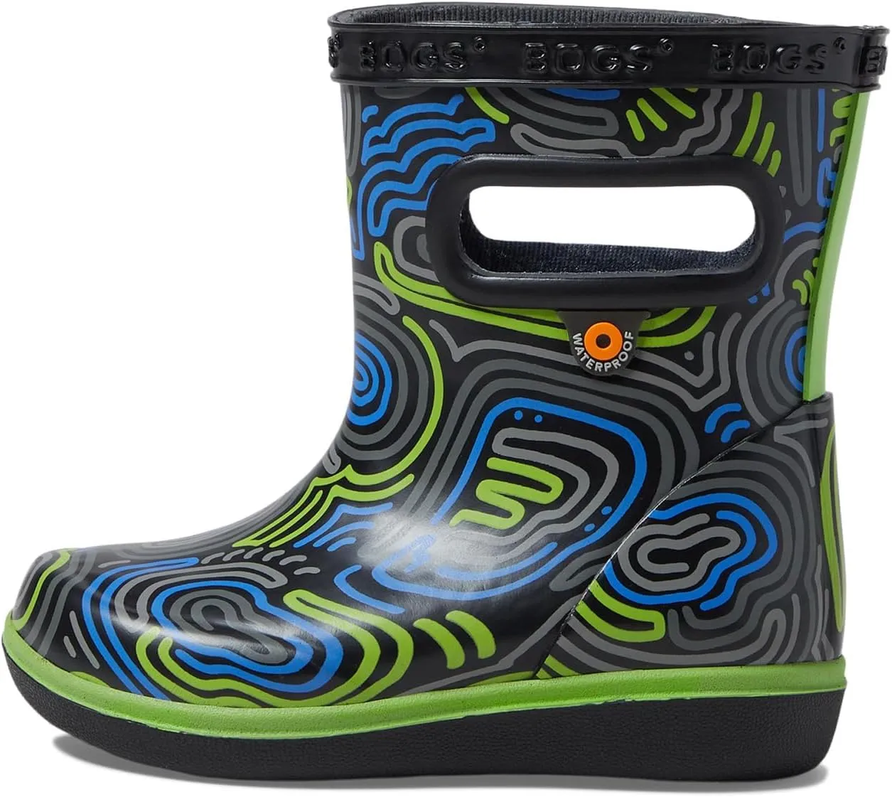 BOGS Unisex-Child Kids' Skipper Ii Rain Boot Cloud Geo
