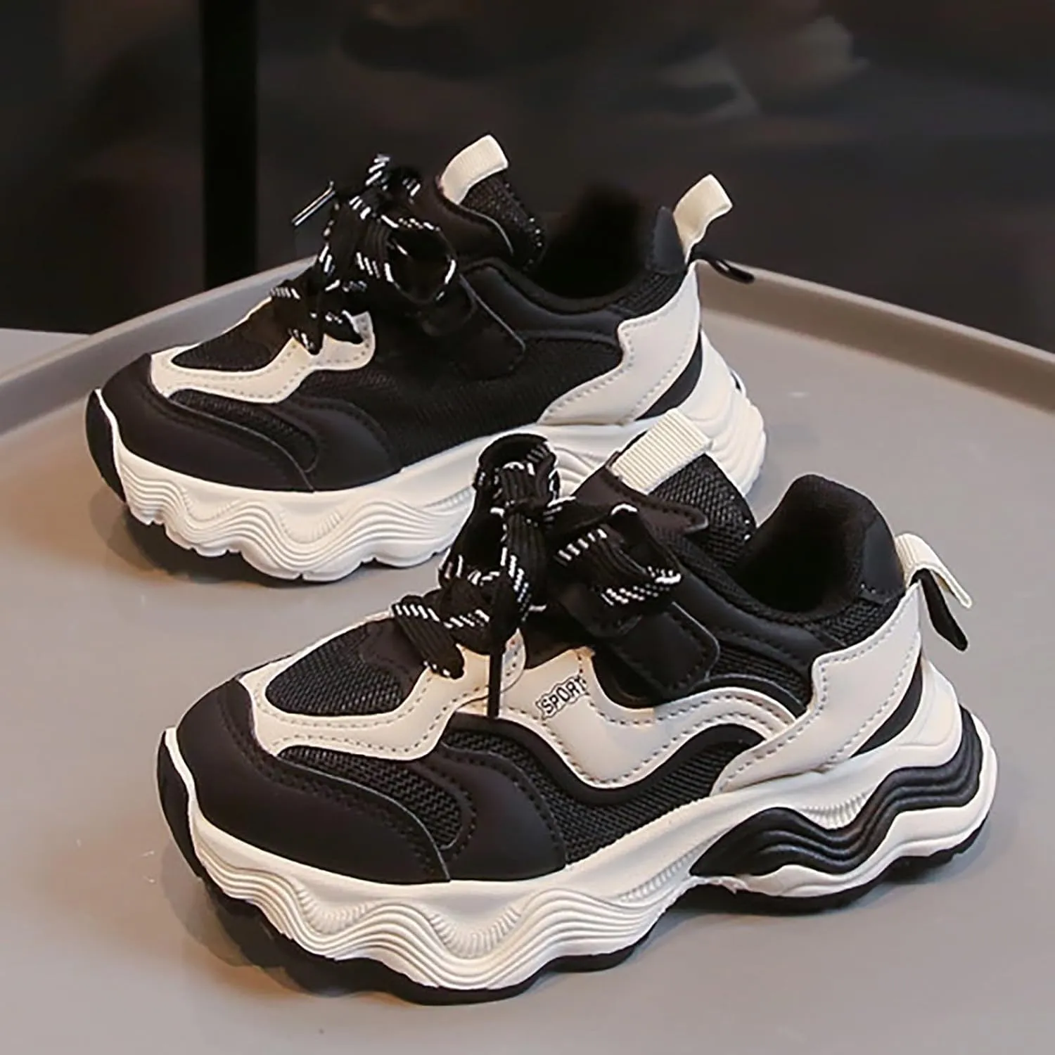 Boys Girls Tennis Shoes Kids Lightweight Breathable Sneakers Lace-up Running Athletic Shoes for Tennis Shoes Girl