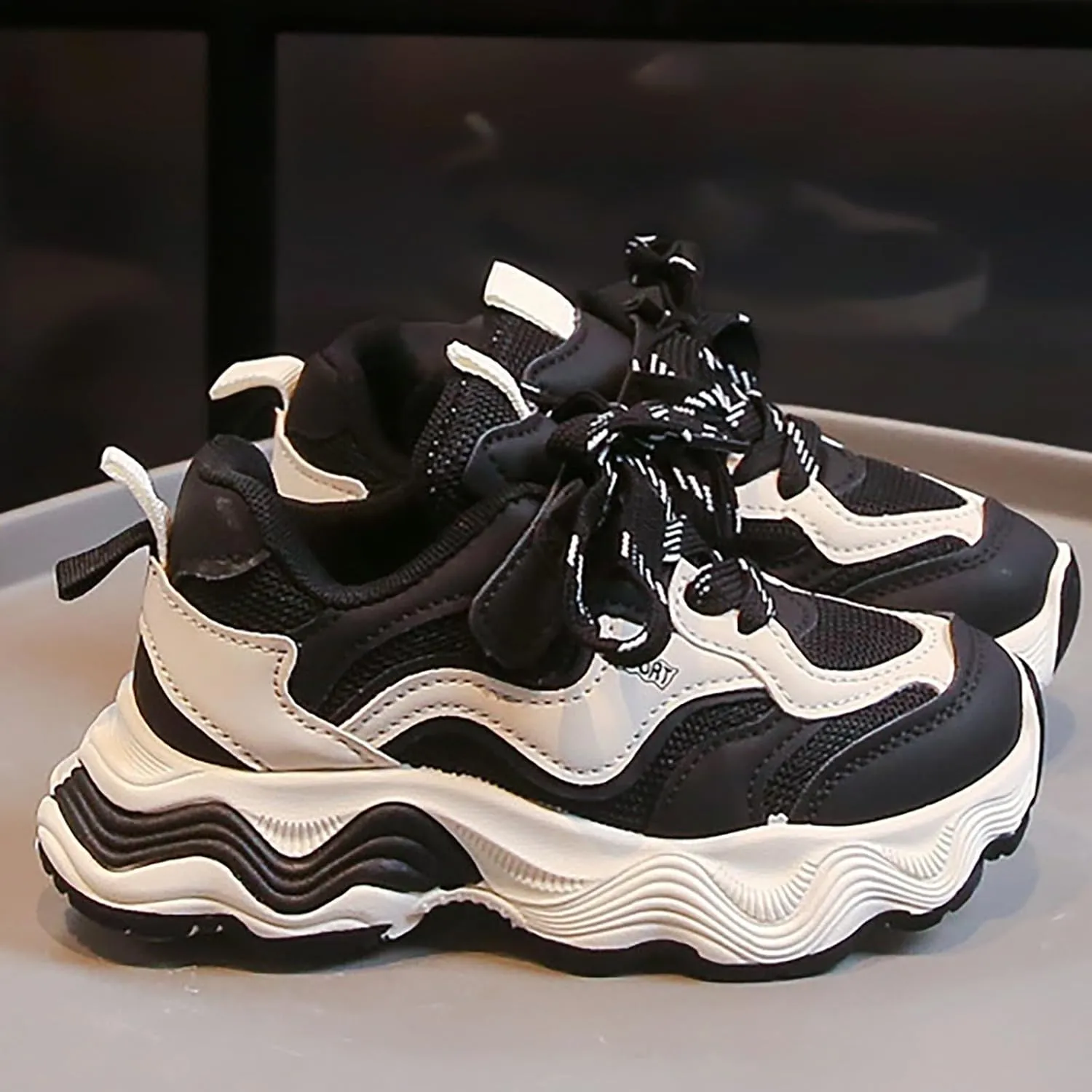 Boys Girls Tennis Shoes Kids Lightweight Breathable Sneakers Lace-up Running Athletic Shoes for Tennis Shoes Girl