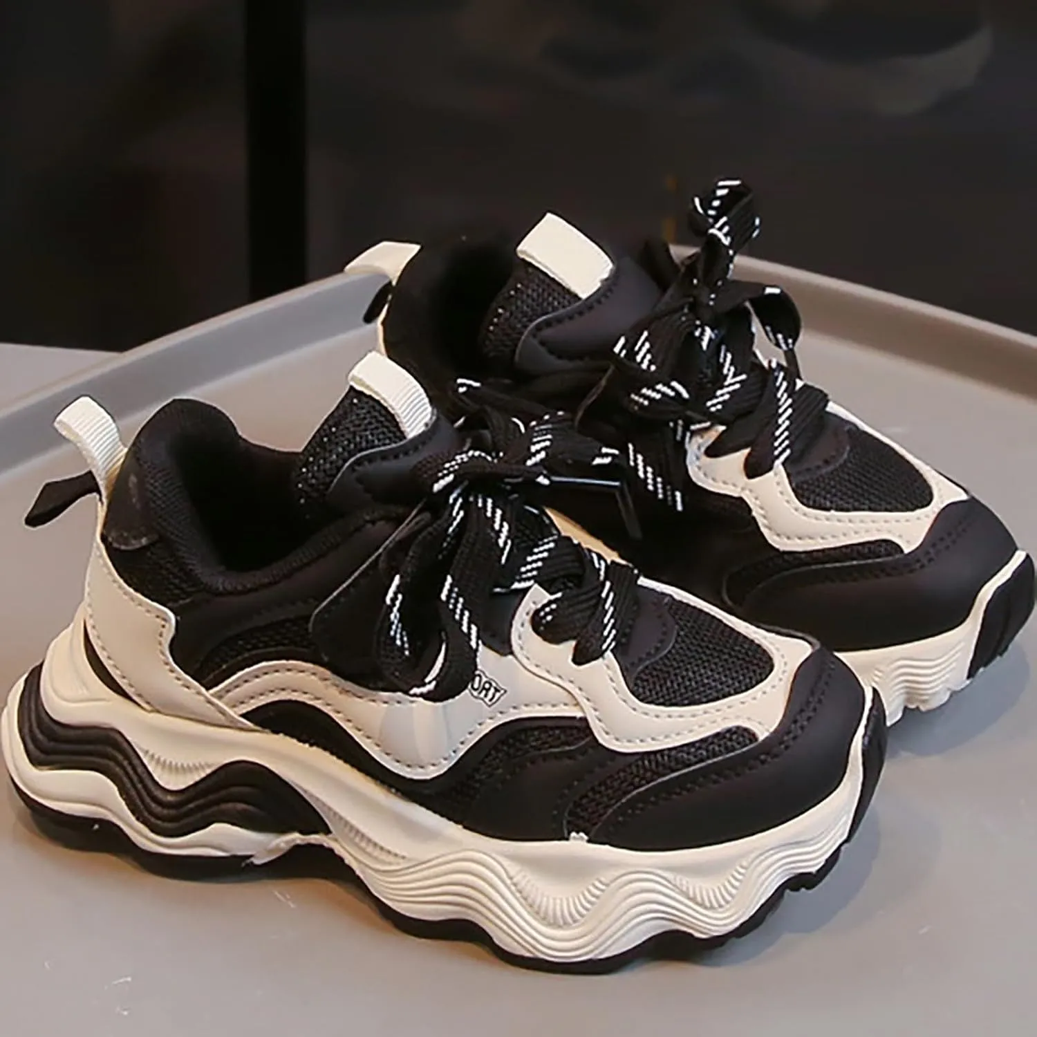 Boys Girls Tennis Shoes Kids Lightweight Breathable Sneakers Lace-up Running Athletic Shoes for Tennis Shoes Girl