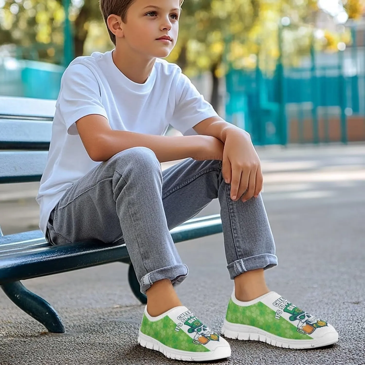 Boys Slip On Shoes Little Kids Tennis Shoes St. Patrick's Day Shoes