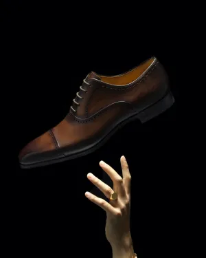 Brown Leather Florian Lace Up Brogue Toe Cap Balmoral Oxfords - SS23