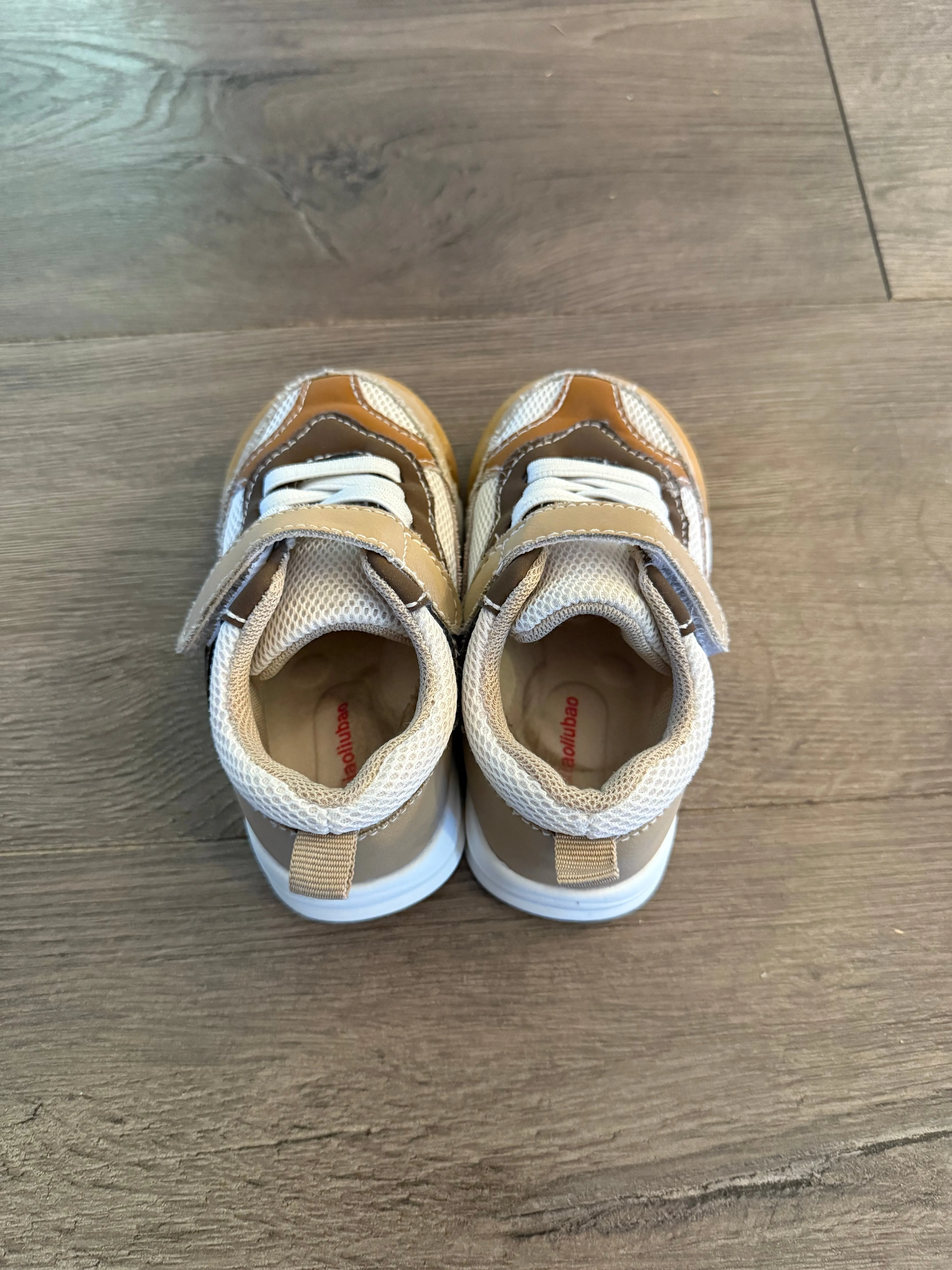 Brown Velcro and Elastic Lace Shoes (sz 5), Shoes 5 (Walkers:12-24 mth)