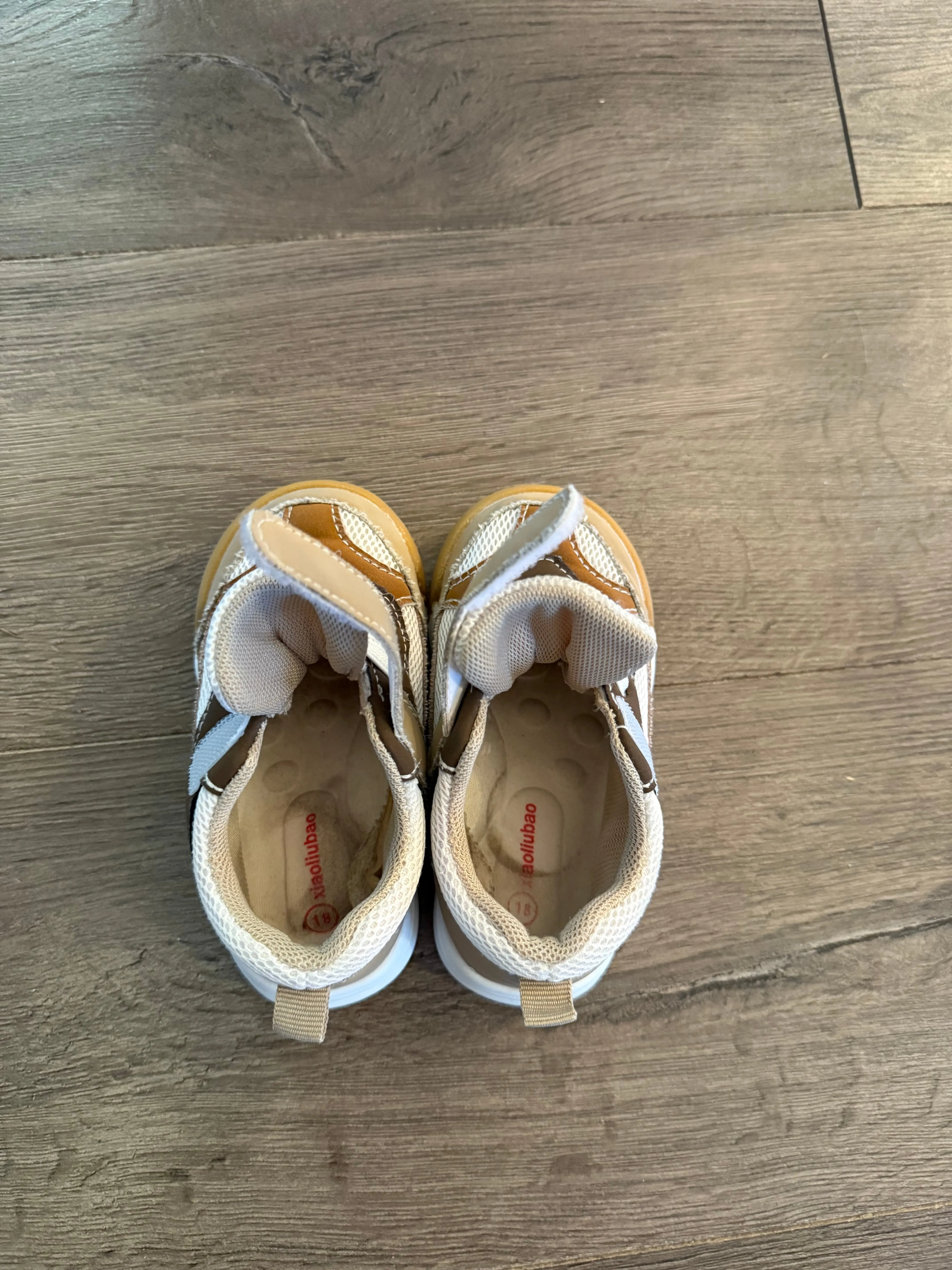 Brown Velcro and Elastic Lace Shoes (sz 5), Shoes 5 (Walkers:12-24 mth)