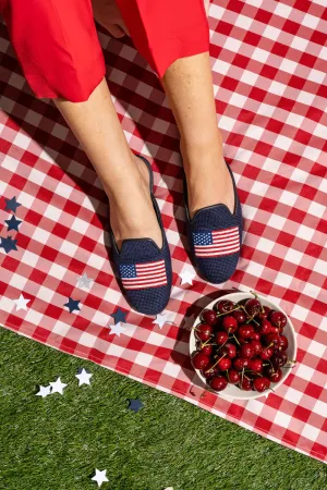 BY PAIGE - NEEDLEPOINT MULE IN AMERICAN FLAG
