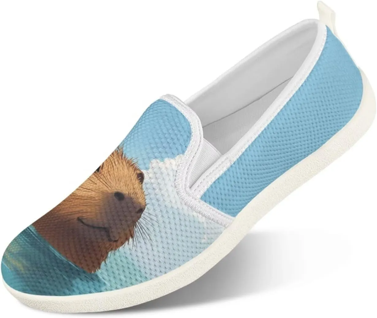 chaqlin Slip On Loafers for Men Women Wide Soft Toe Tennis Shoes Animal Print Fashion Hands Free Work Flat Clipper Mesh Athletic Sneaker