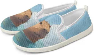 chaqlin Slip On Loafers for Men Women Wide Soft Toe Tennis Shoes Animal Print Fashion Hands Free Work Flat Clipper Mesh Athletic Sneaker