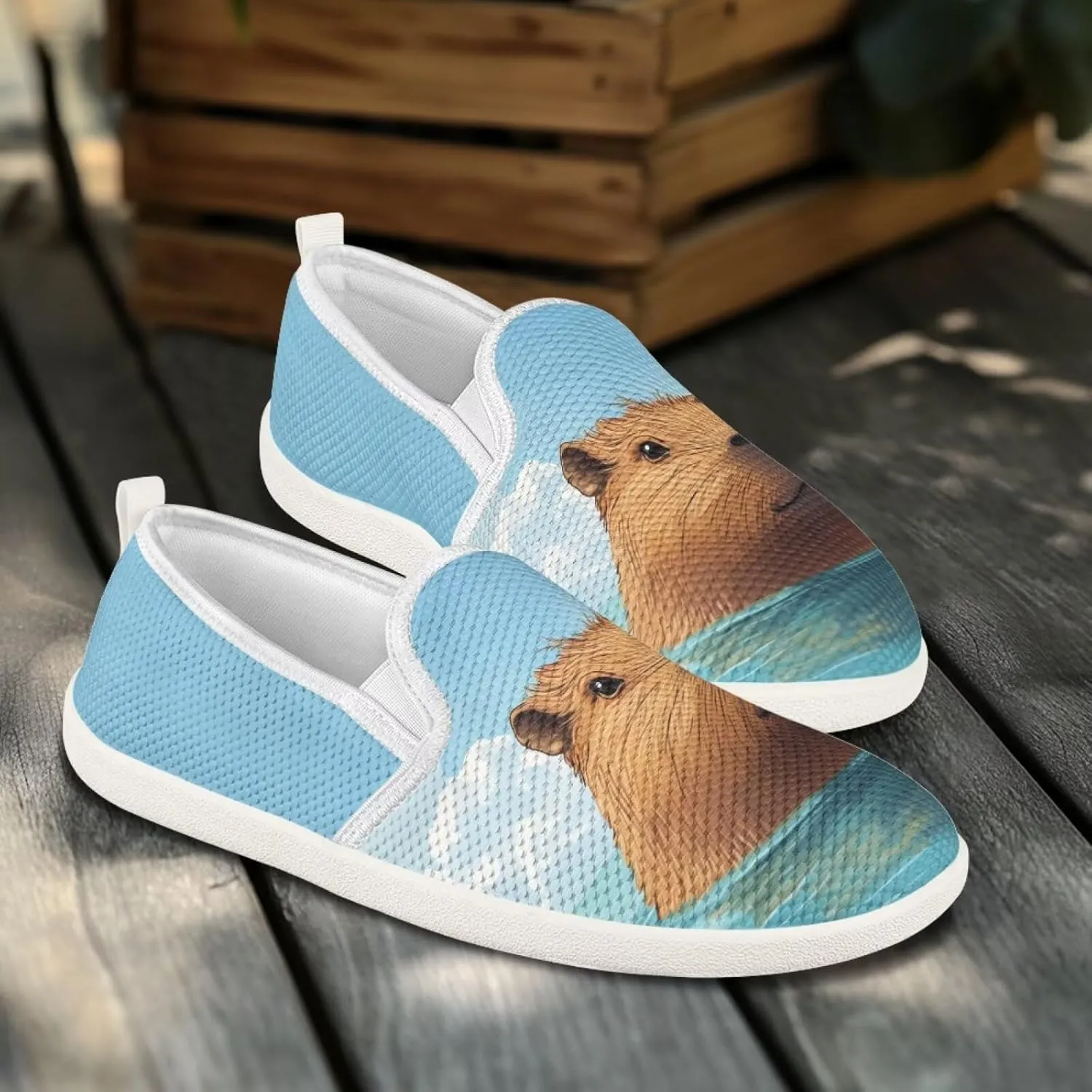 chaqlin Slip On Loafers for Men Women Wide Soft Toe Tennis Shoes Animal Print Fashion Hands Free Work Flat Clipper Mesh Athletic Sneaker