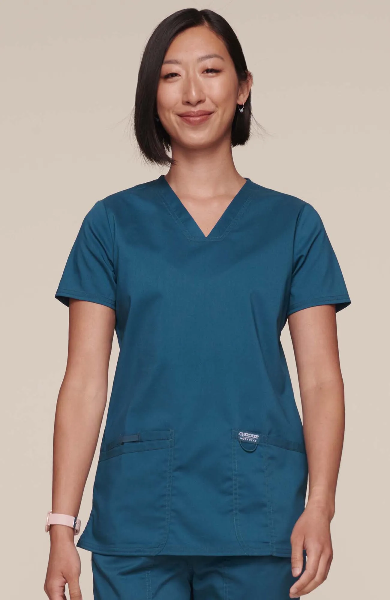 Cherokee Workwear Revolution Three-Pocket Scrub Top