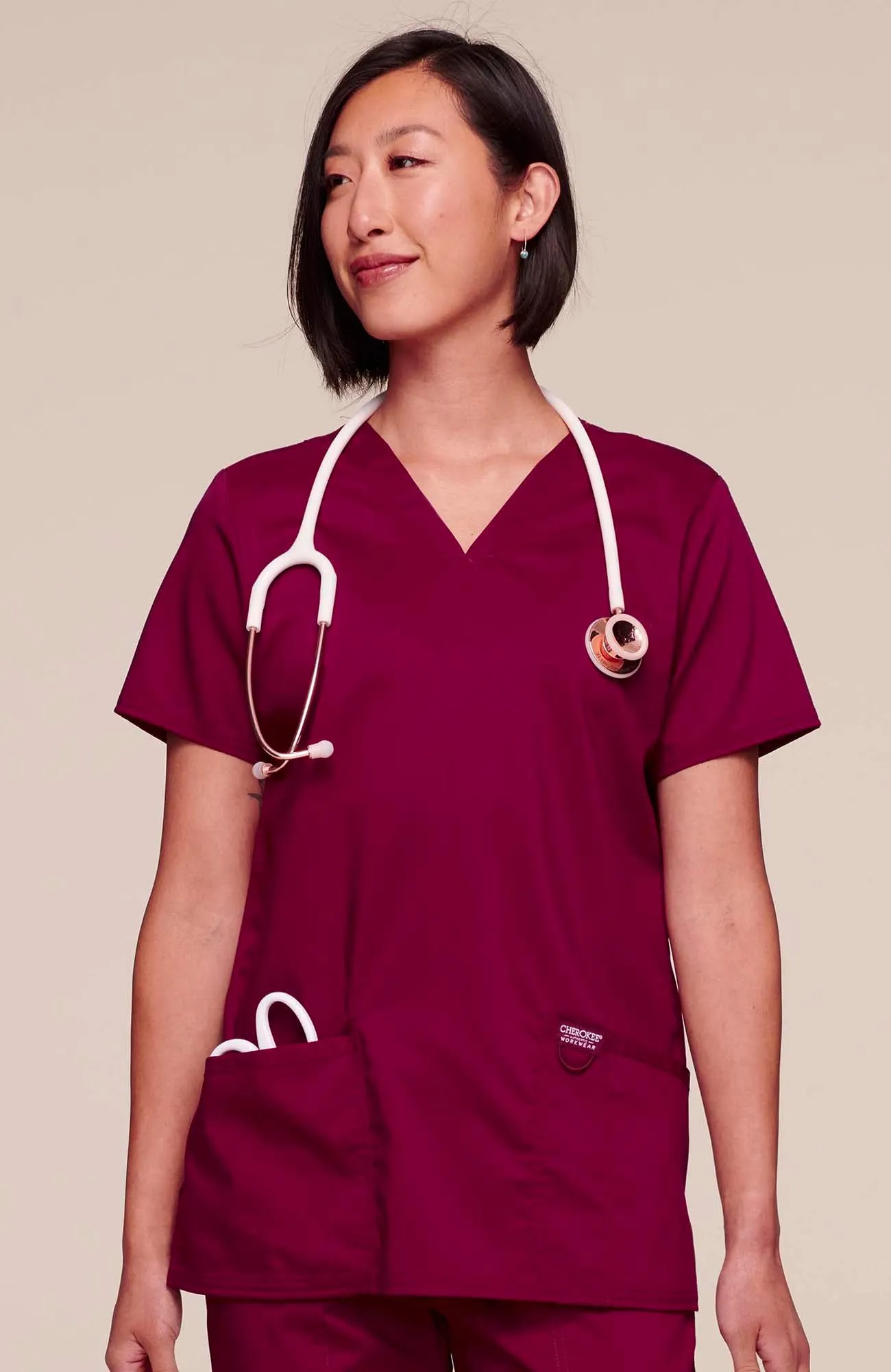 Cherokee Workwear Revolution Three-Pocket Scrub Top
