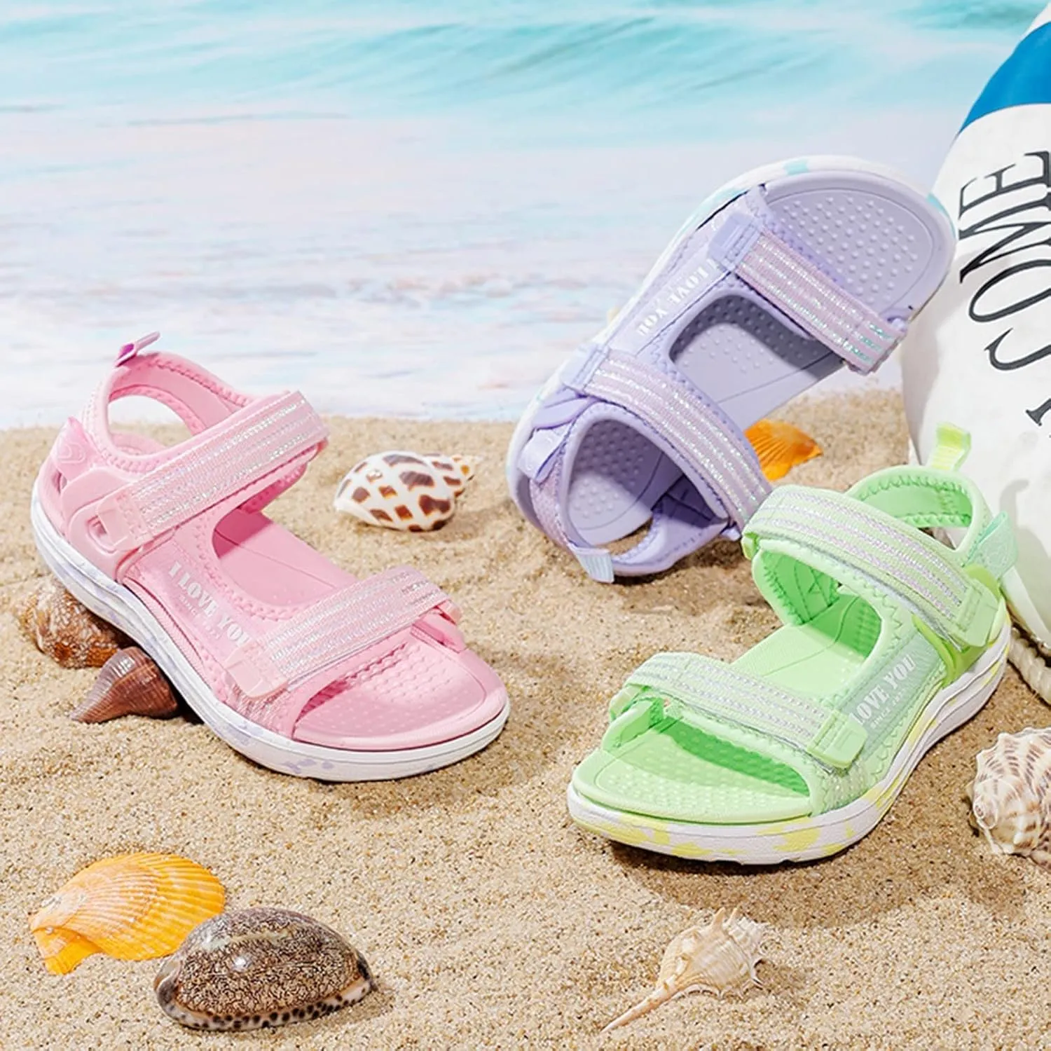 Children Shoes Beach Sandals Light Girl Sandals Big Children Soft Bottom Girls Beach Shoes Baby Girl Shoes 3-6 Months (Purple, 1.5 Big Kids)