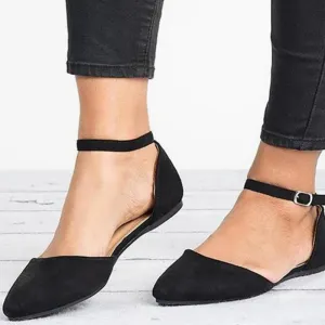 Classic Women's Ankle Strap Flat Shoe
