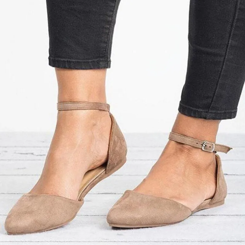 Classic Women's Ankle Strap Flat Shoe