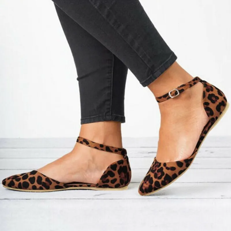 Classic Women's Ankle Strap Flat Shoe