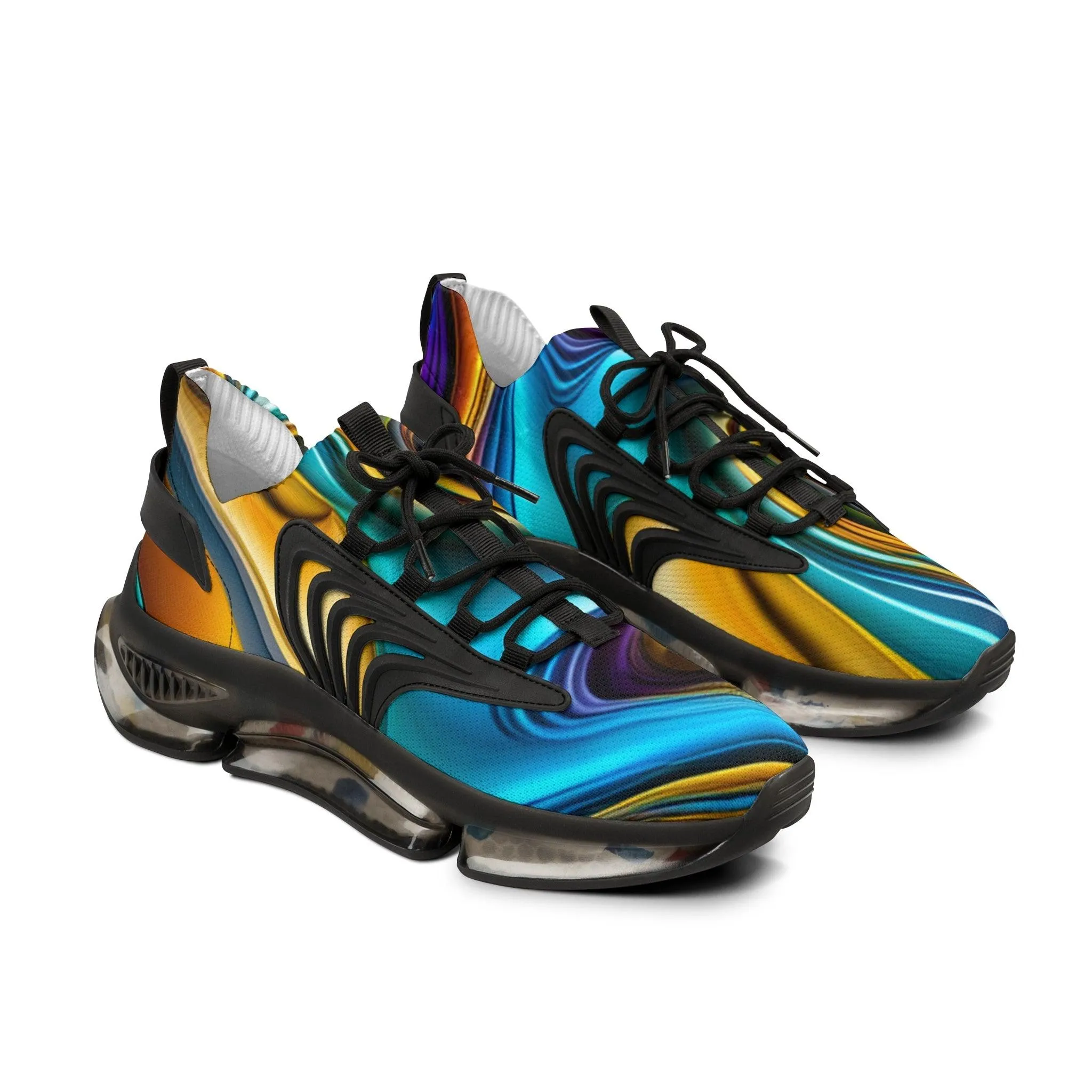 ColorSwirled Men's Mesh Sneakers