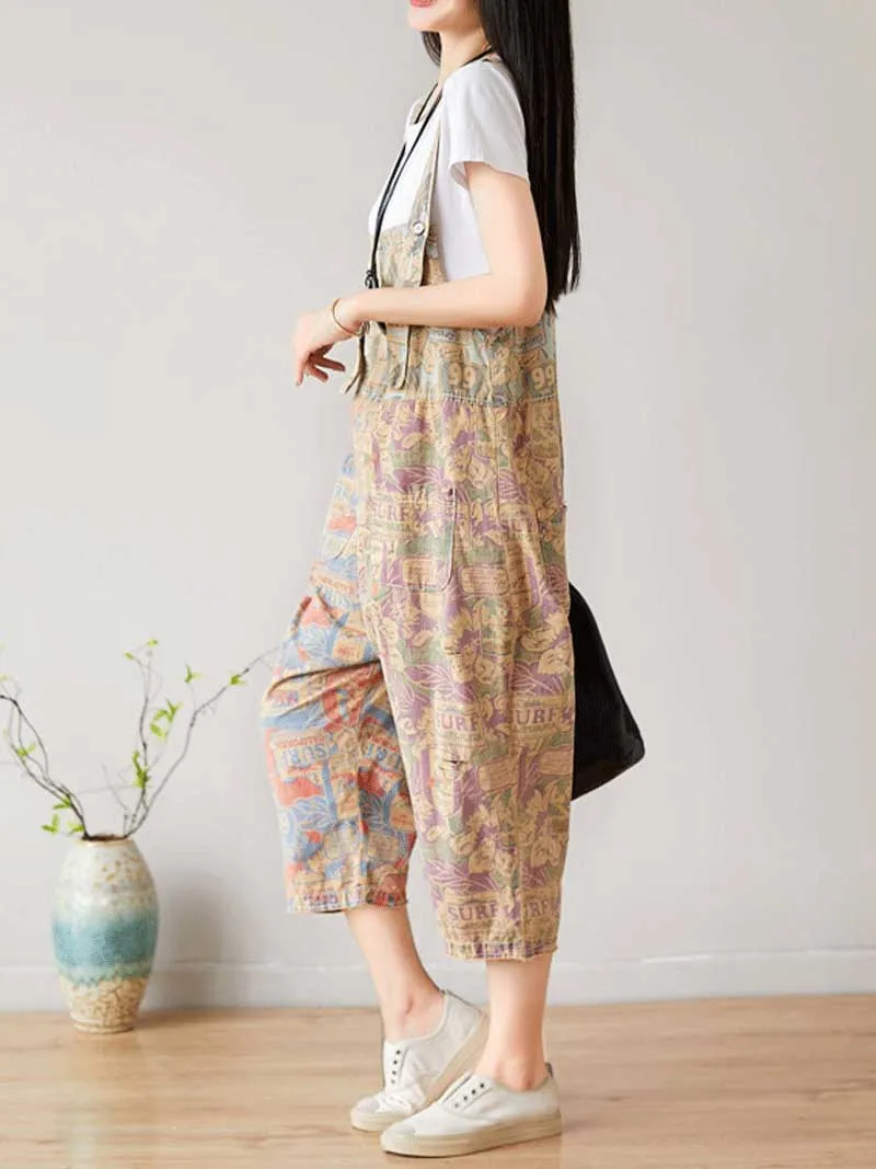 Cropped Vintage Overalls Dungarees