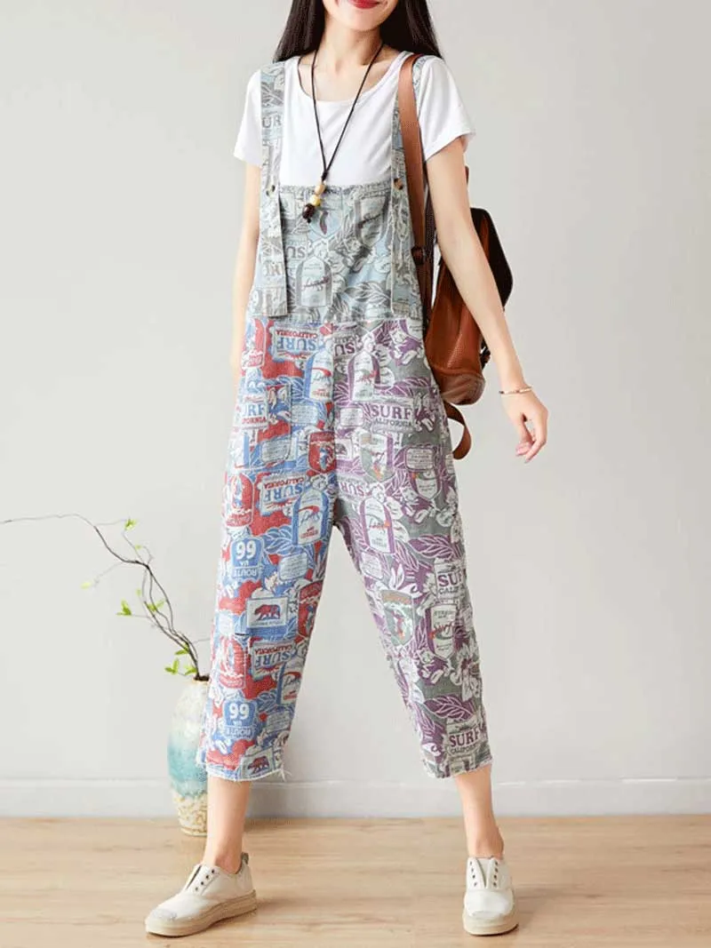 Cropped Vintage Overalls Dungarees