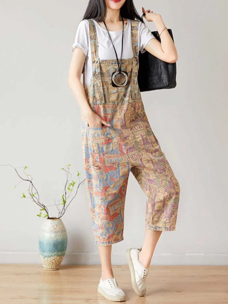 Cropped Vintage Overalls Dungarees