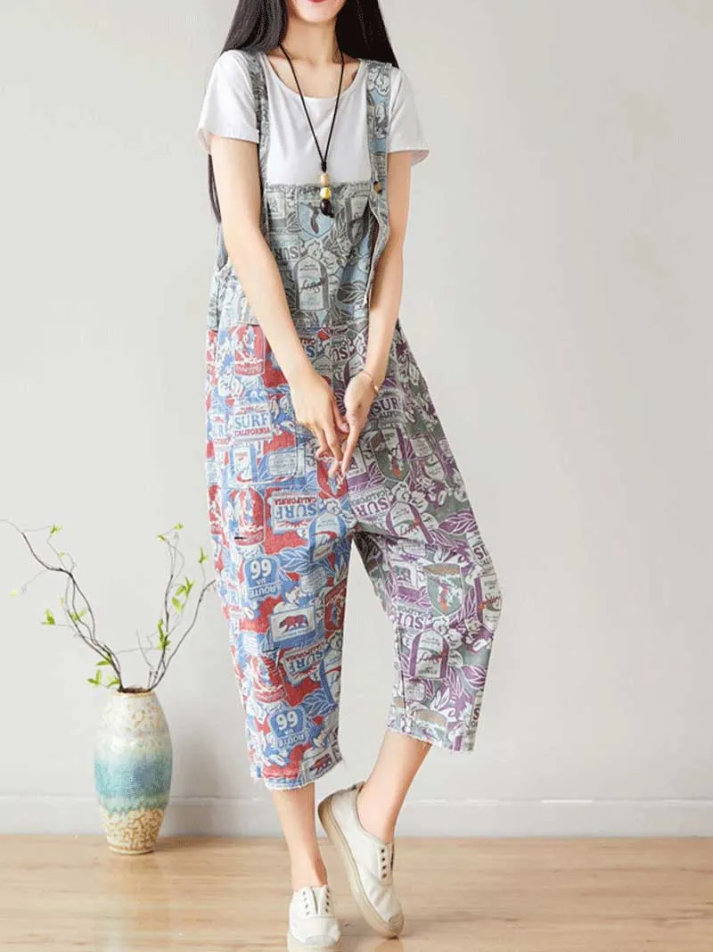 Cropped Vintage Overalls Dungarees