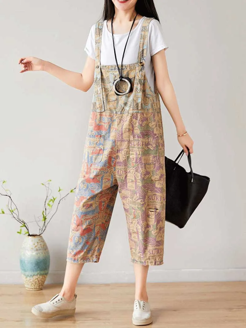 Cropped Vintage Overalls Dungarees