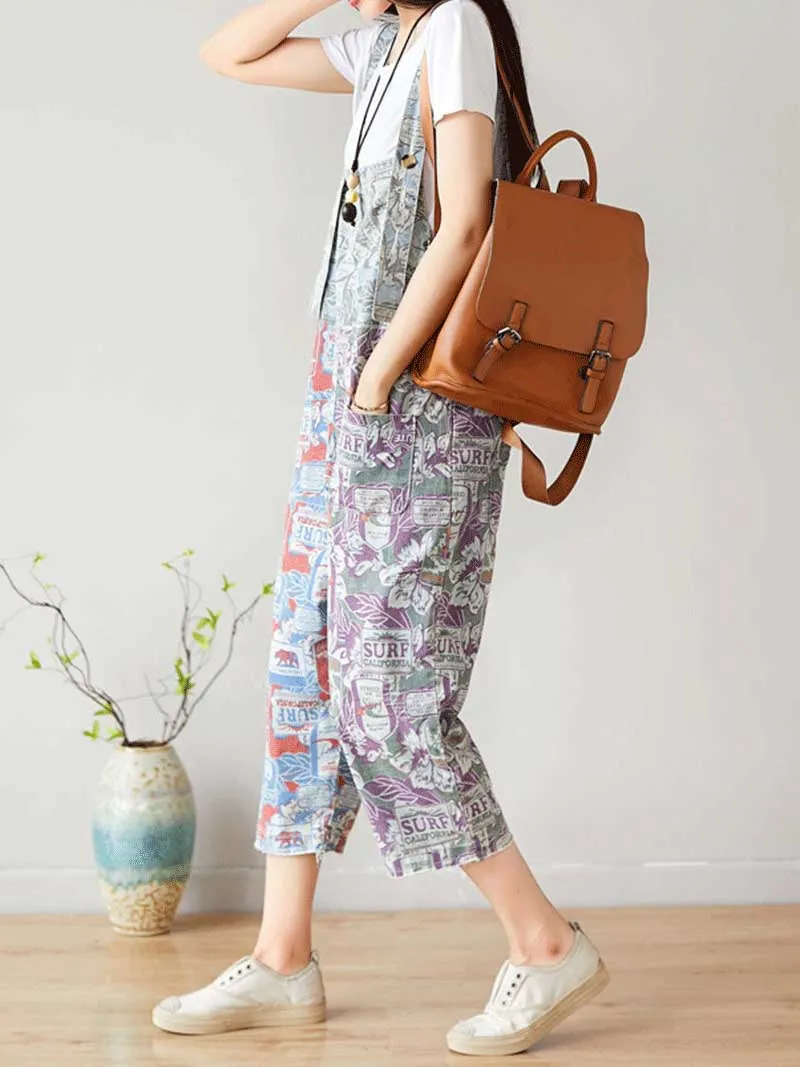 Cropped Vintage Overalls Dungarees