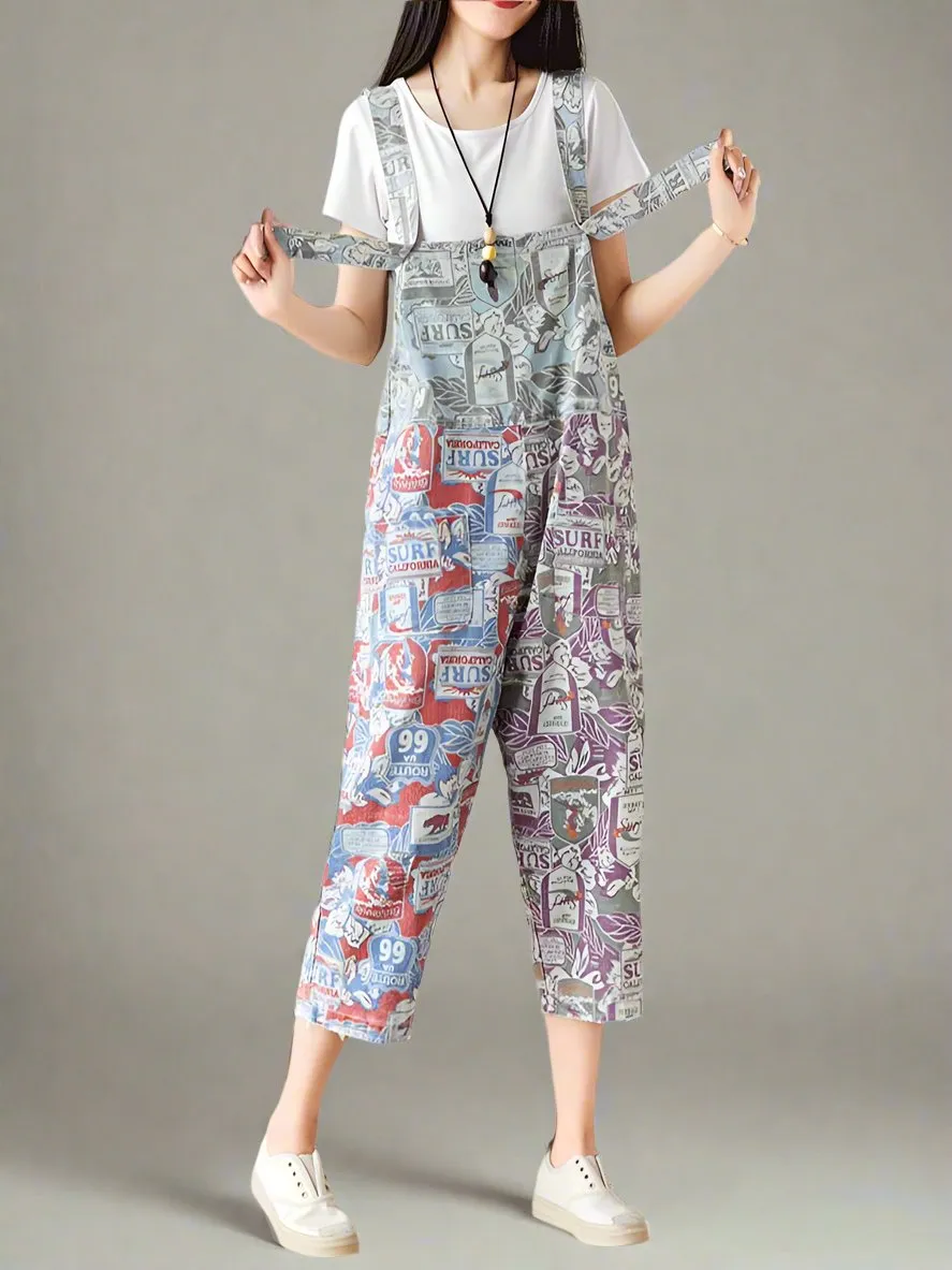 Cropped Vintage Overalls Dungarees