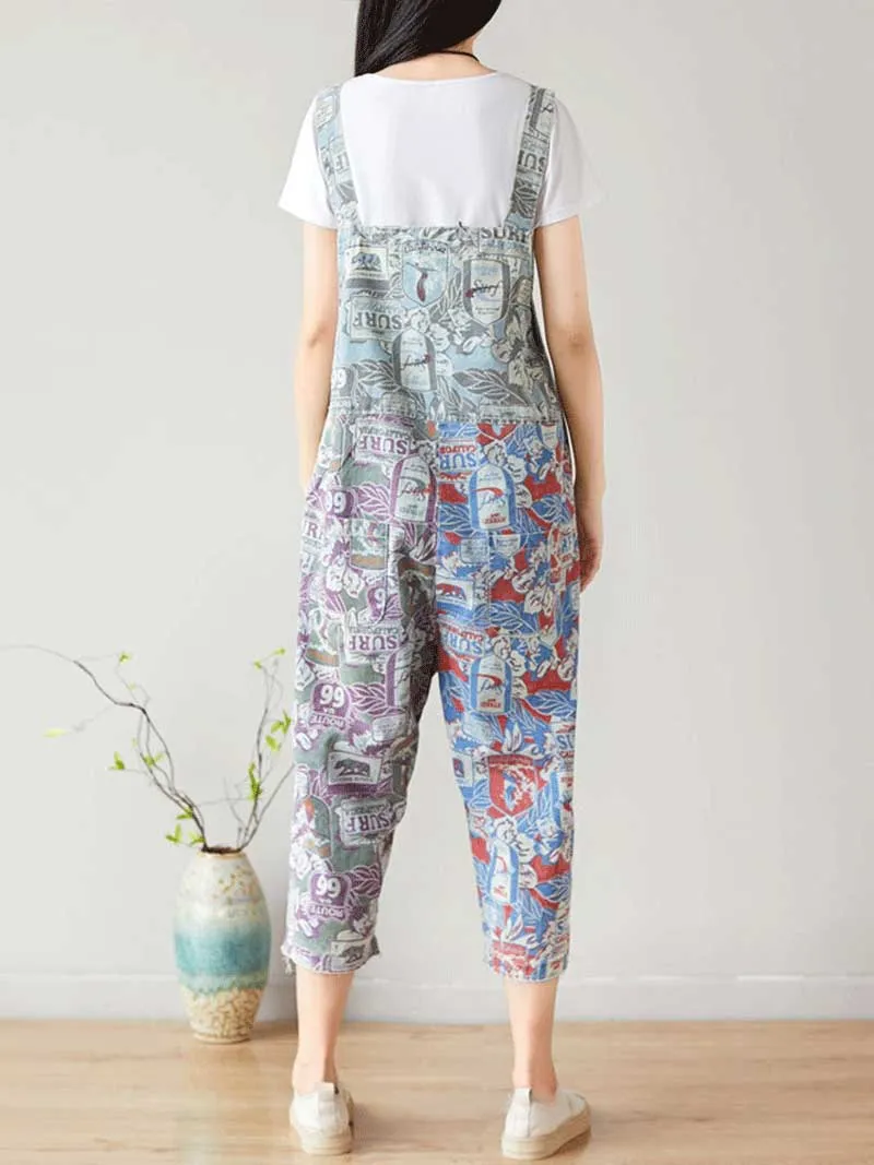 Cropped Vintage Overalls Dungarees