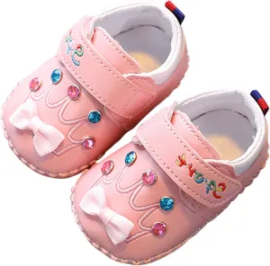 Cute artoon Baby Leather Prewalker Shoes Soft Sole occasins Infant Toddler Slip On First Walking Slippers