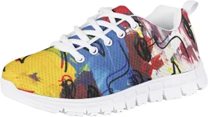 Cute Running Tennis Shoes for Girls Nonslip Lace Up Mesh Athletic Shoes Kids School Casual Soft Walking Sneakers
