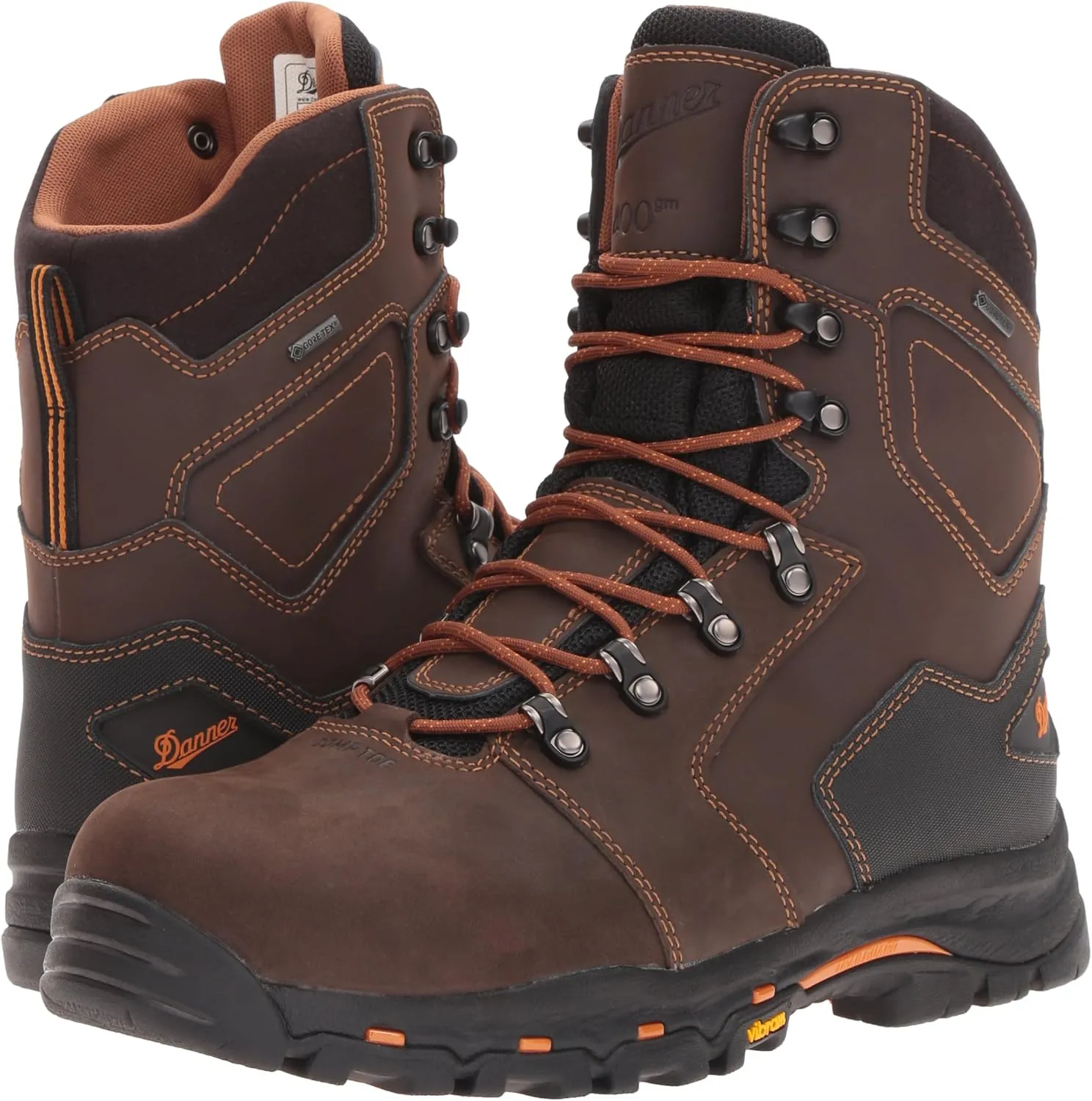 Danner Vicious 8 Insulated Work Boots for Men with Composite Toe - Waterproof Full-grain Leather with Breathable Gore-Tex & Non Slip Heeled Outsole